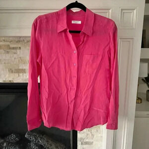 Equipment Slim Signature Silk Shirt Pink Small NWOT